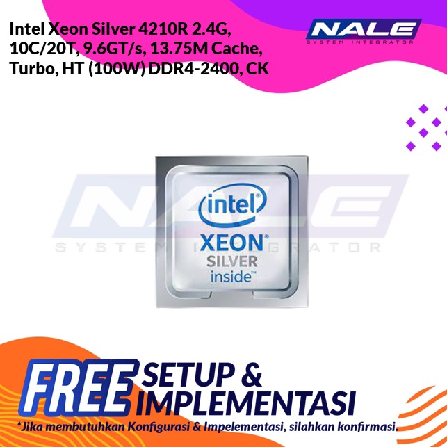 Slide1 Intel Xeon Silver 4210R 2.4G, 10C/20T,DDR4-2400, CK - Gambar 1